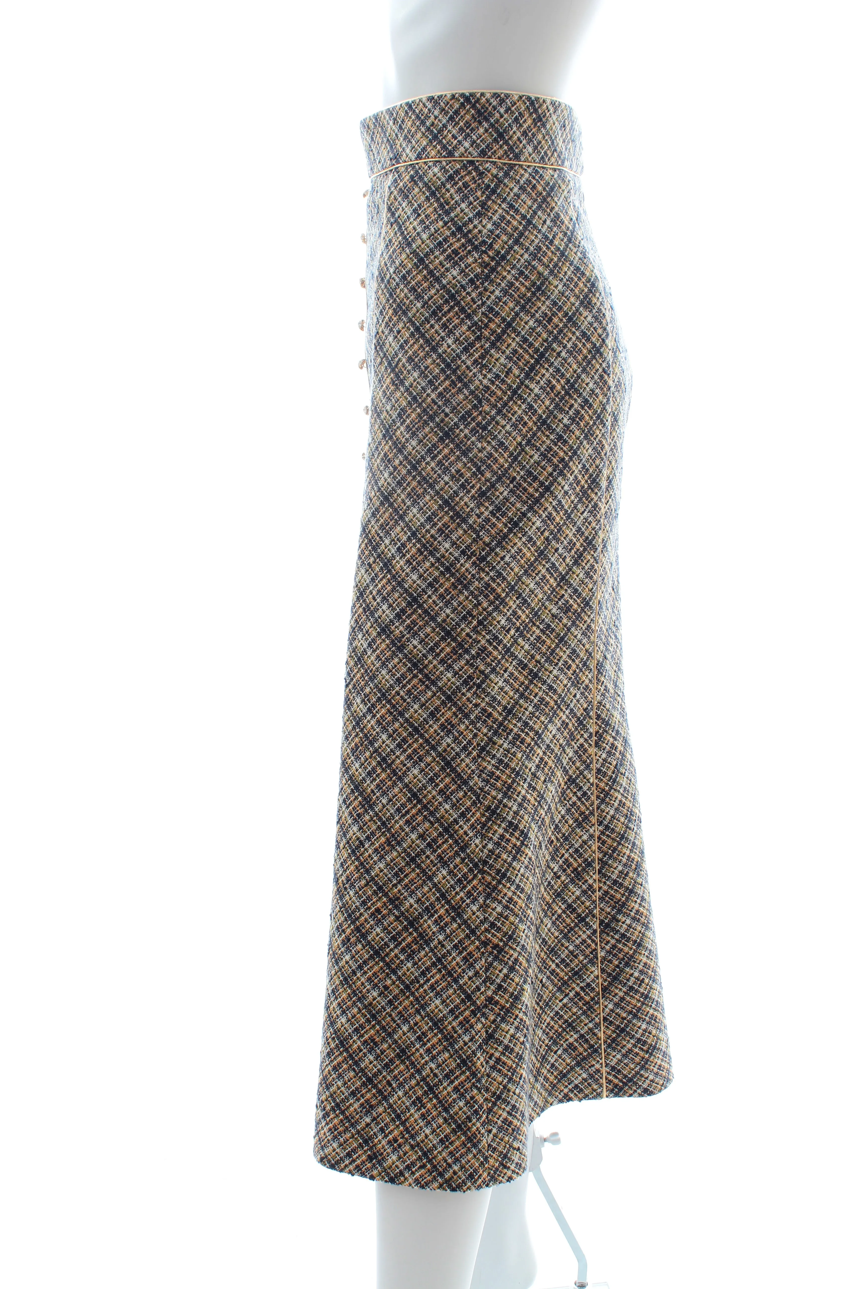 Peter Pilotto High Rise Tweed Midi Skirt