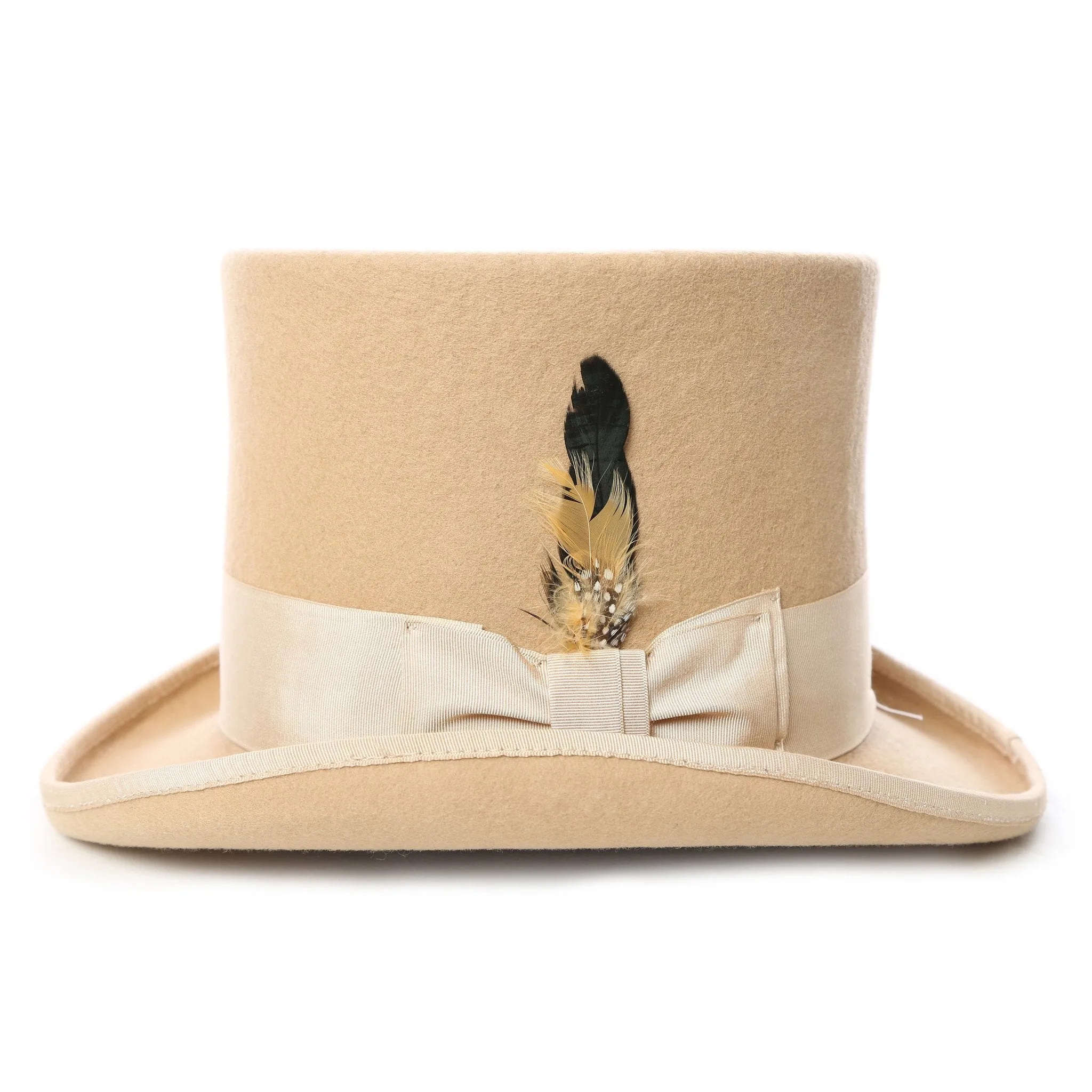 Premium Wool Beige Top Hat