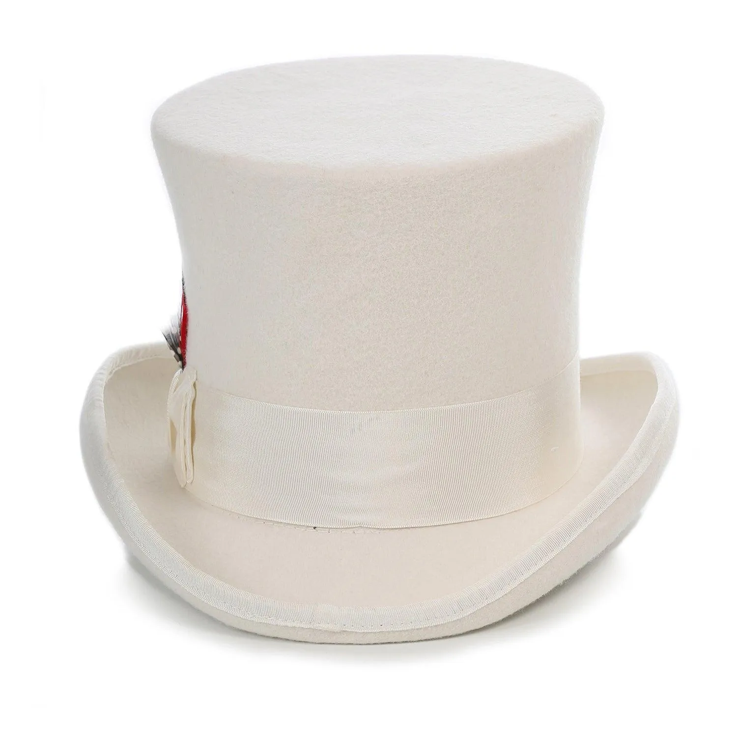 Premium Wool White Top Hat