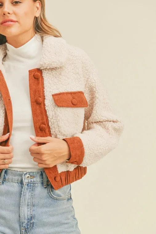 Rustic Shearling Cropped Jacket - Final Sale