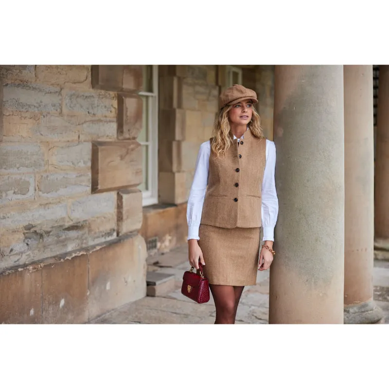 Schoffel Beauly Ladies Tweed Skirt - Oak Herringbone Tweed