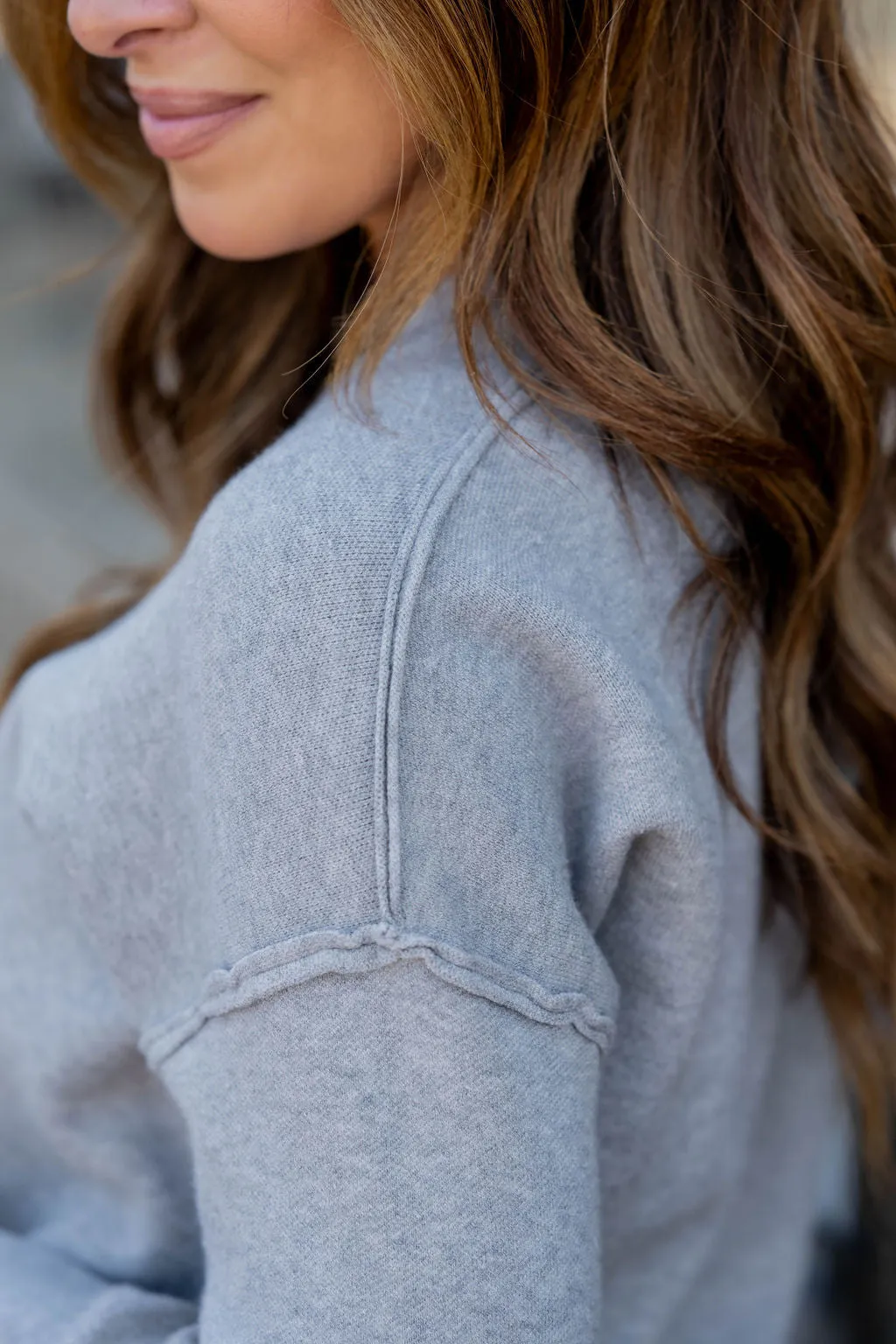 Stitch Accented Side Slit Sweater