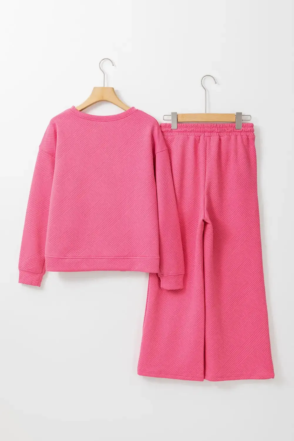 Strawberry Pink Slouchy Textured 2pcs Outfit