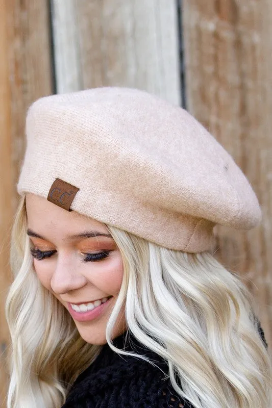 Stylish Wool Black All-Weather Adjustable Beret Hat