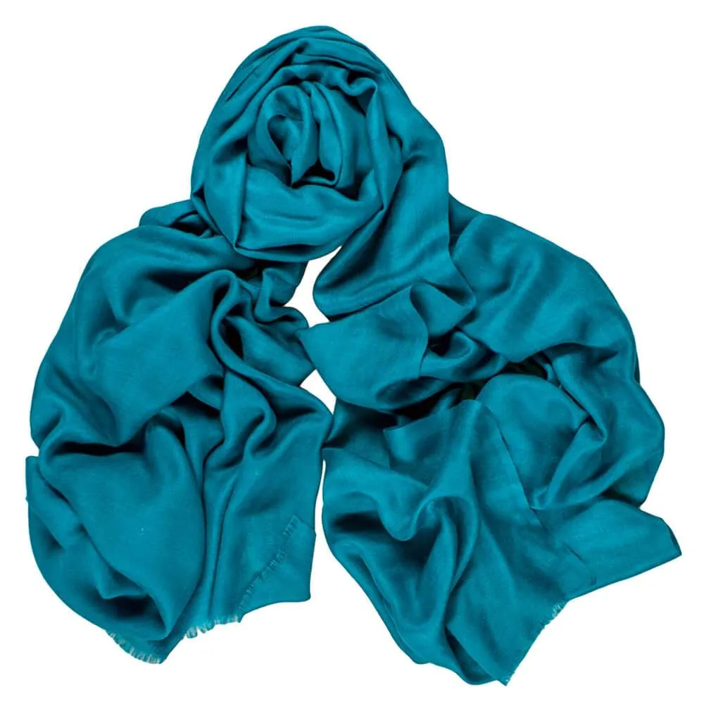 Teal Green Cashmere and Silk Beach Wrap