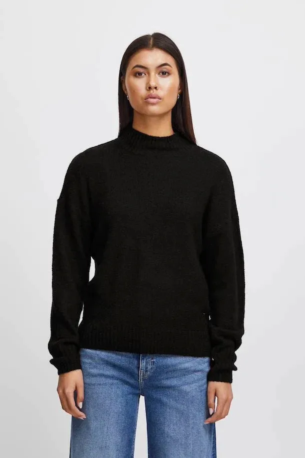 The Kamara High Neck Pullover - Black