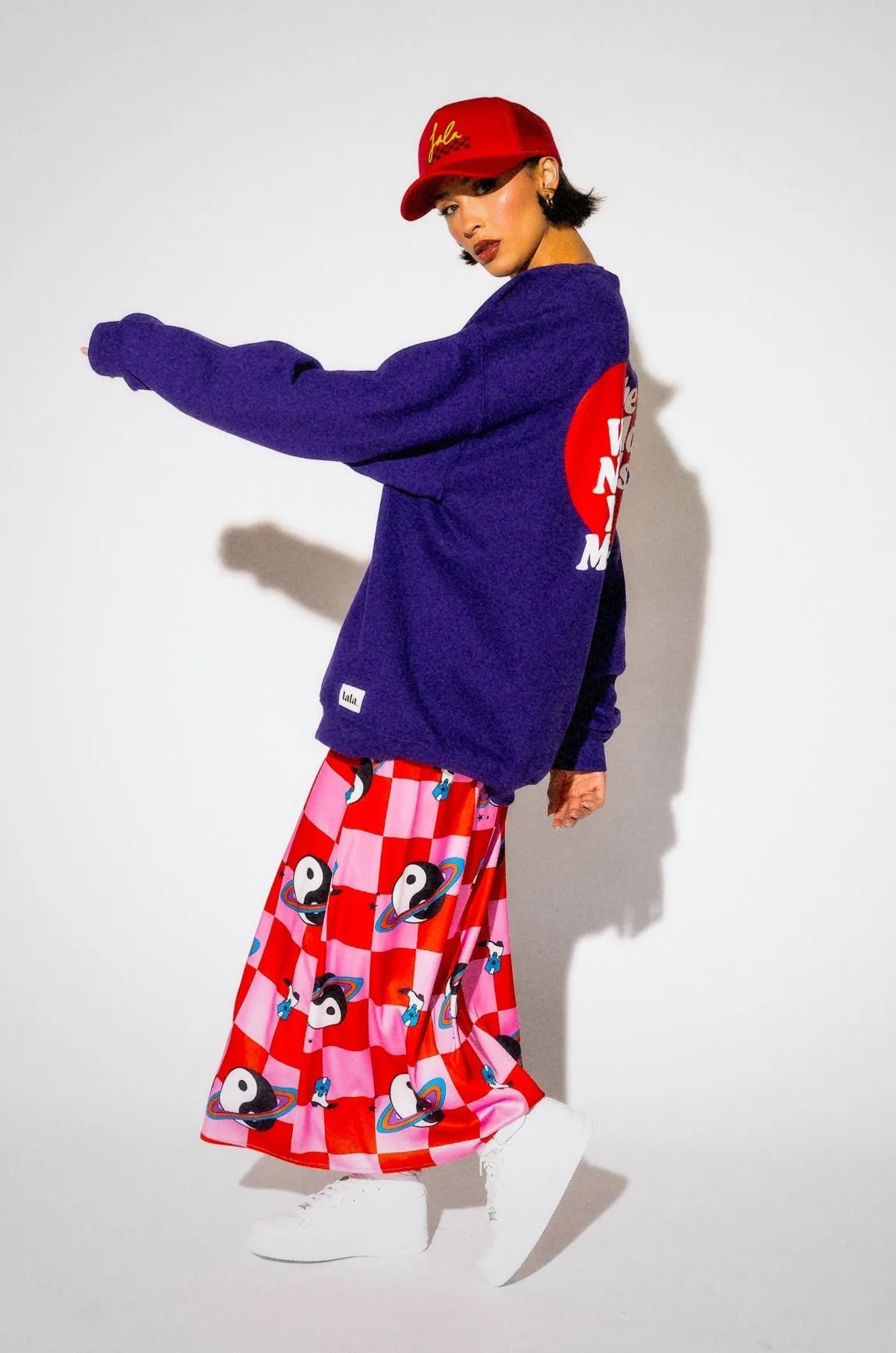 The World Needs Your Magic Heart Puff Print Pullover in Grape Soda