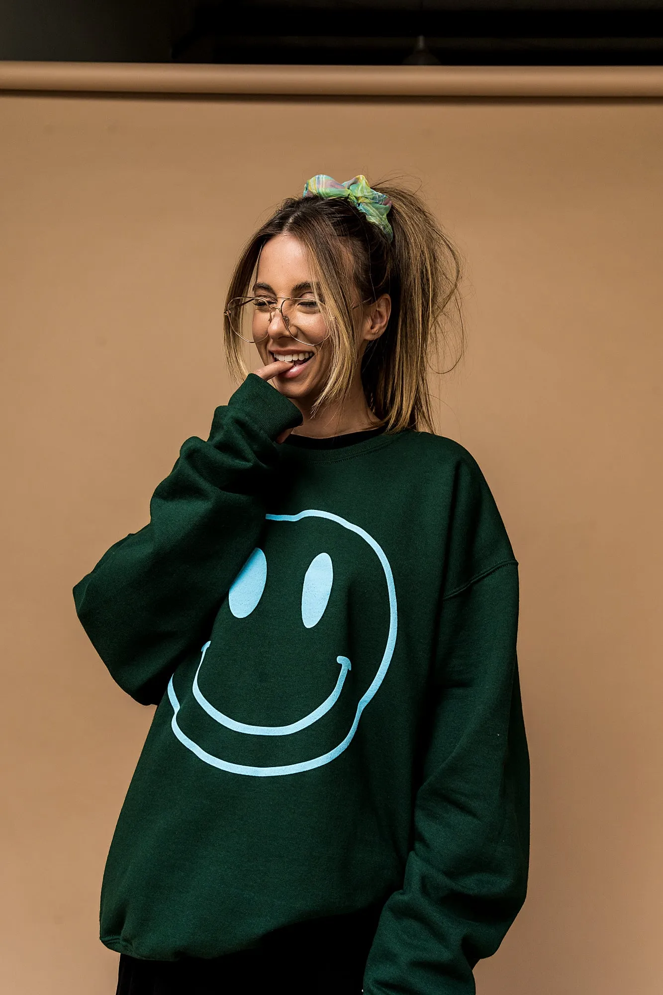 The World Needs Your Magic Puff Print Pullover in Emerald   Sky