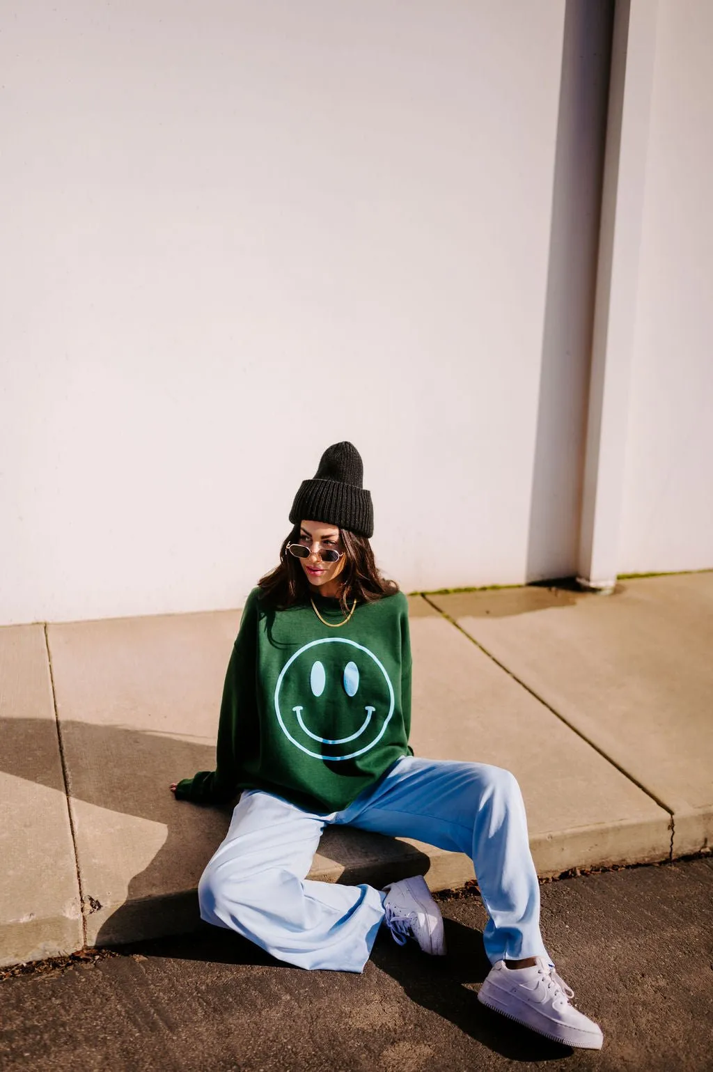 The World Needs Your Magic Puff Print Pullover in Emerald   Sky