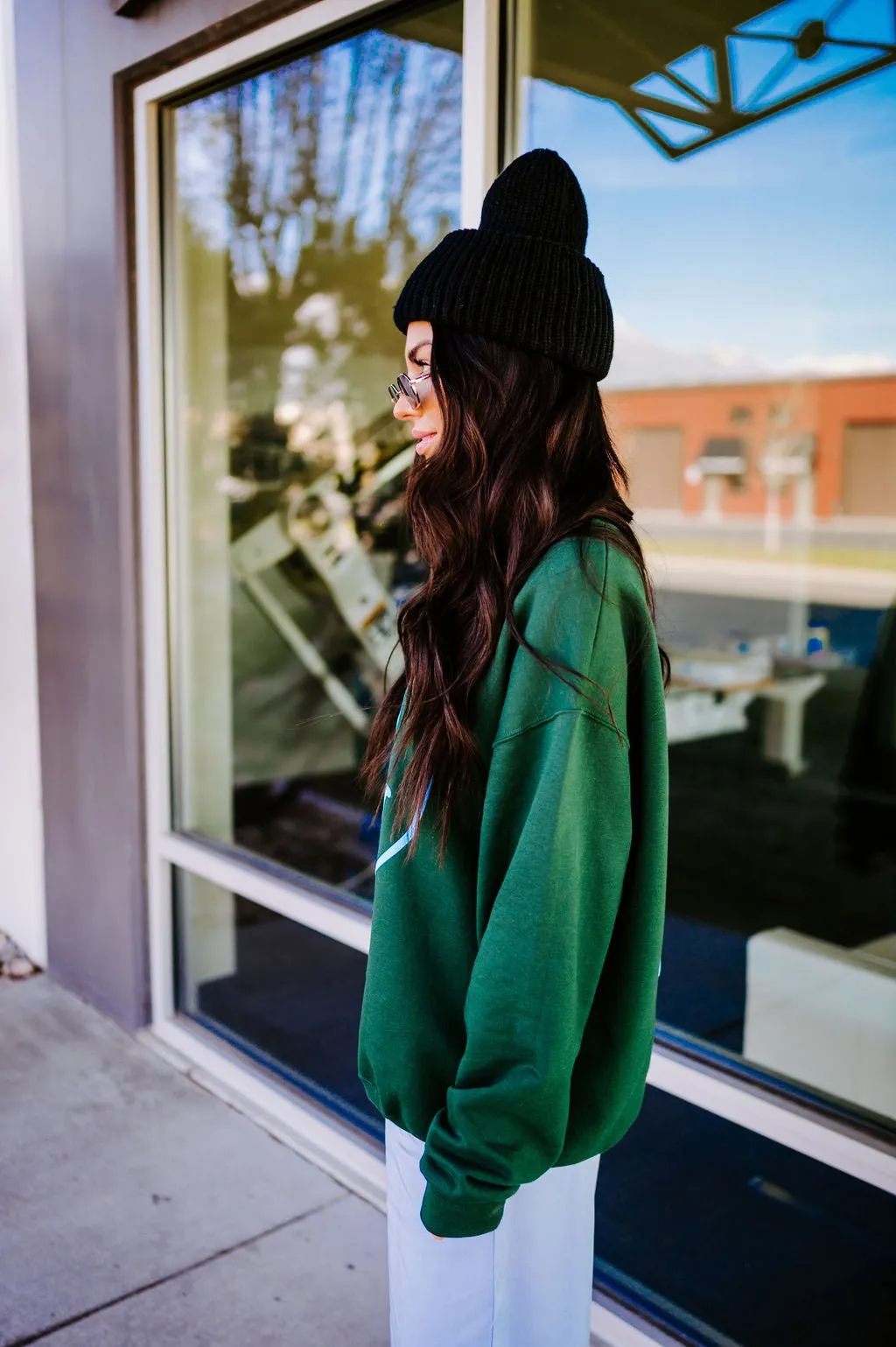 The World Needs Your Magic Puff Print Pullover in Emerald   Sky