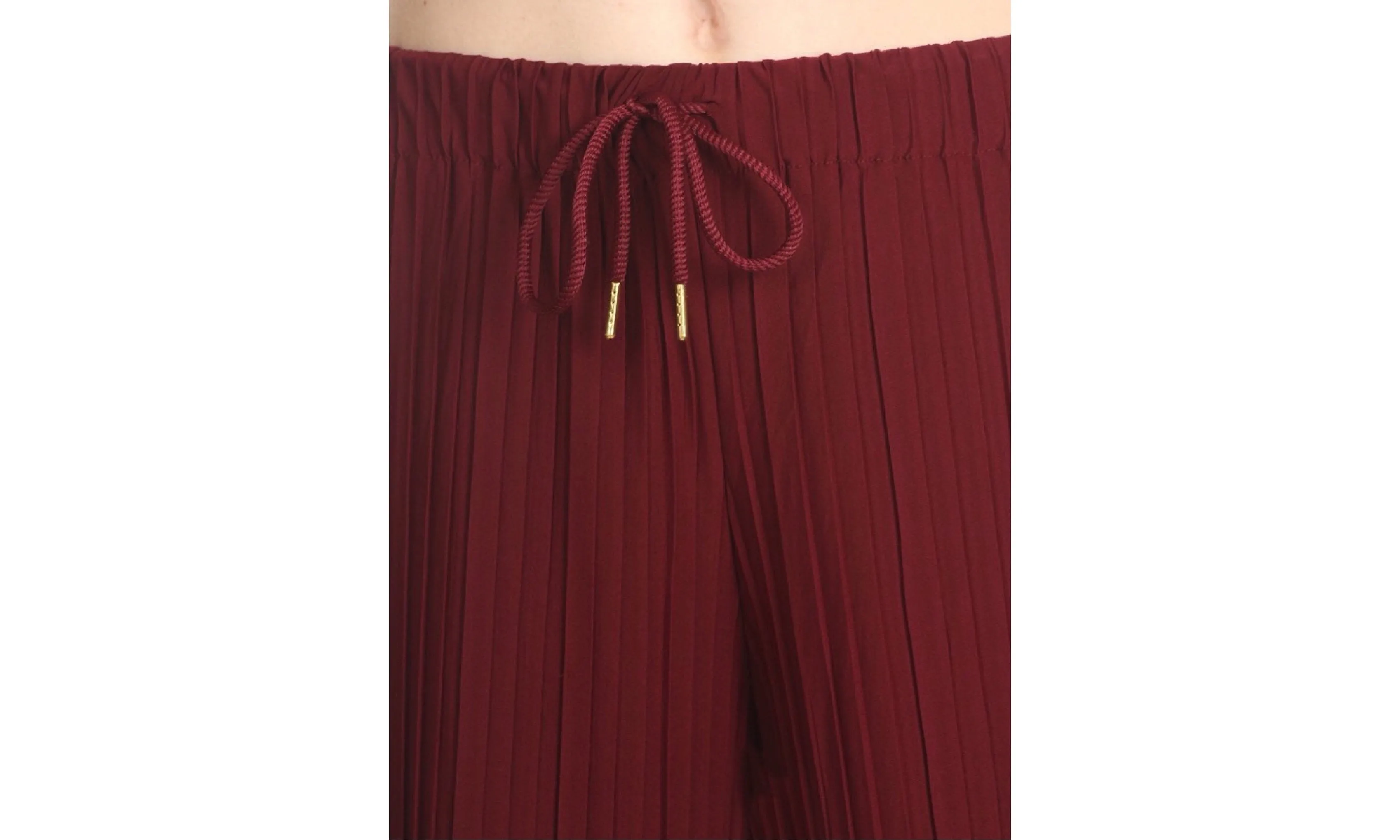 Tie-Front Chiffon & Relaxed Wide Leg Palazzo Pants