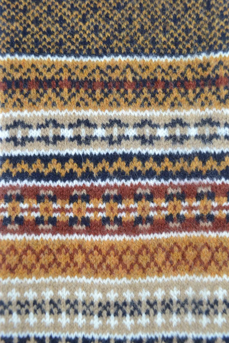 Tweed Fair isle scarf - Gold