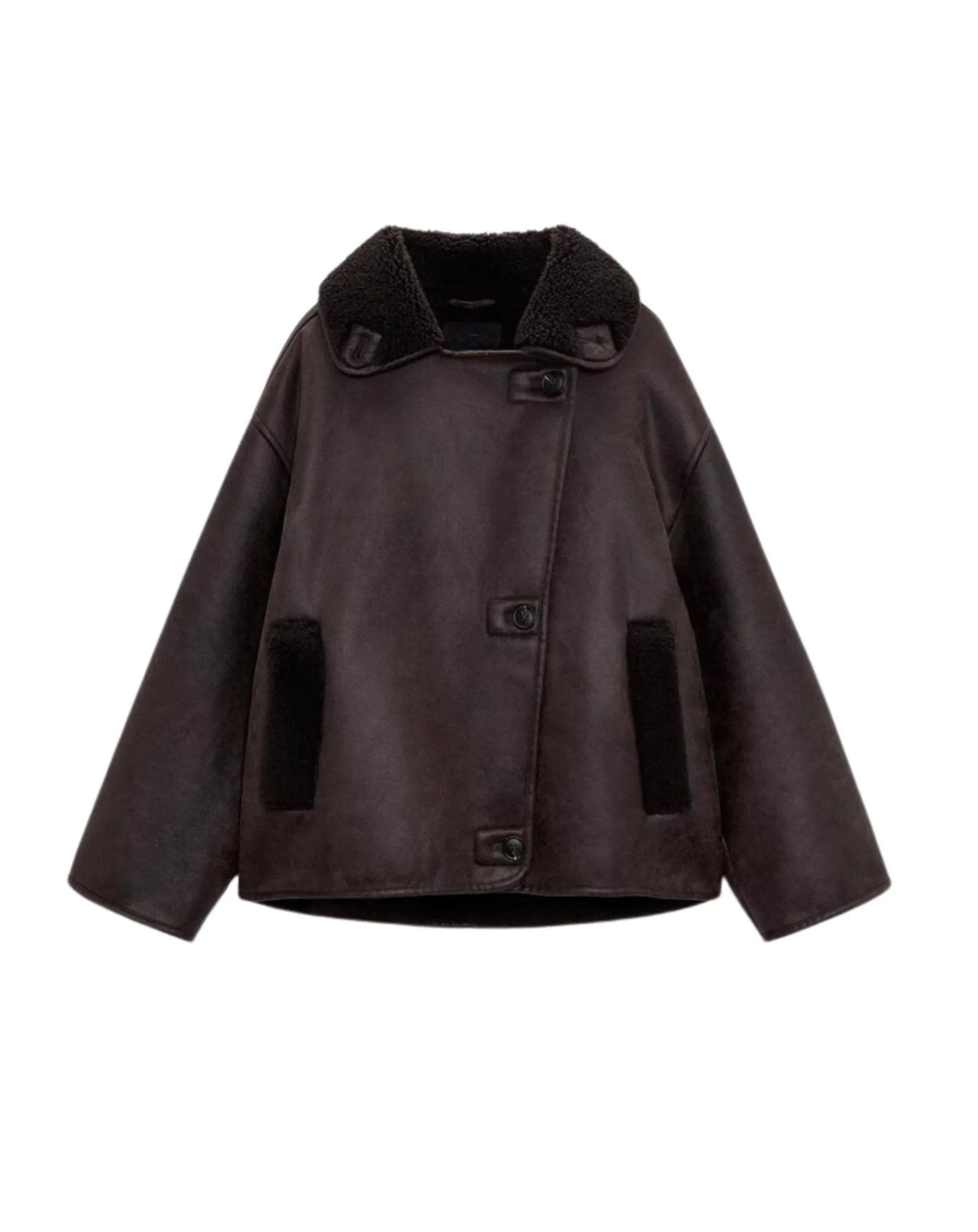 Vvsha Minsa Shearling-Lined Faux Leather Jacket