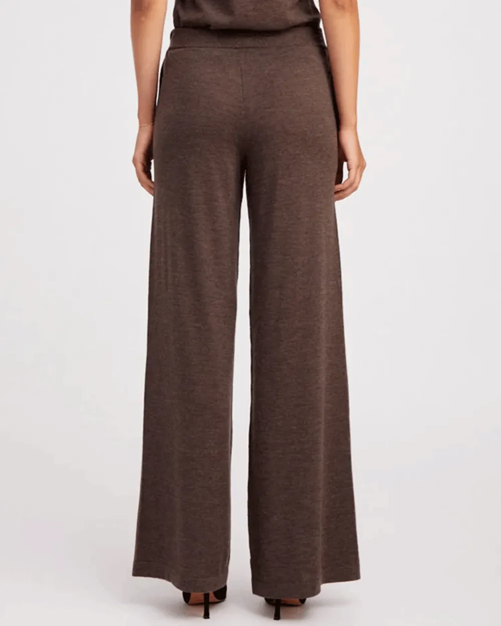 Wide Leg Pant in Heather Brown